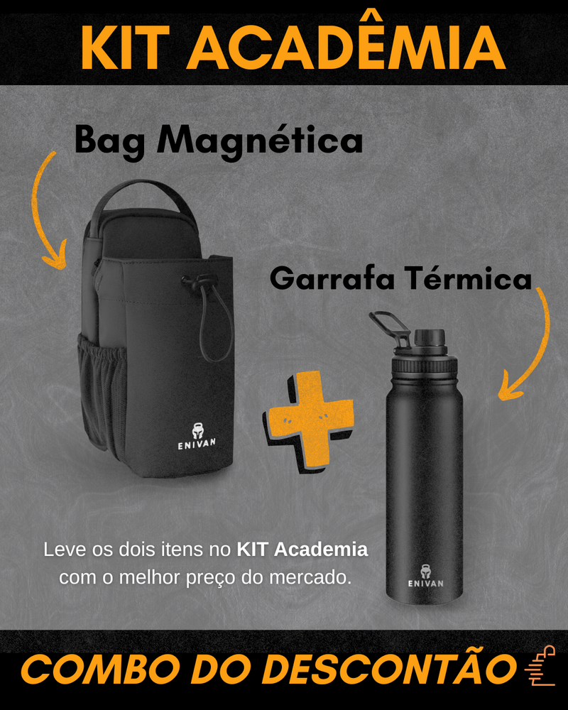 -Kit Bag Magnética Enivan® + Garrafa térmica Enivan® para Treinos l FRETE GRÁTIS
