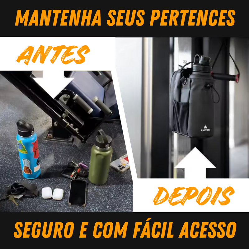 -Kit Bag Magnética Enivan® + Garrafa térmica Enivan® para Treinos l FRETE GRÁTIS